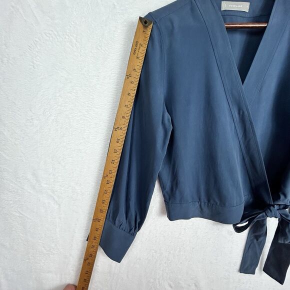Everlane Blue Wrap Blouse - Picture 9 of 10